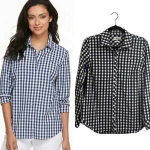Vineyard Vines Classic Blue White Gingham Button Down Women’s Size 6 Small